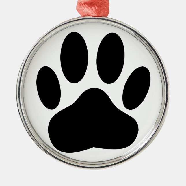 Dog Pawprint Metal Ornament (Front)