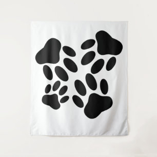 Dog Pawprint Pattern Tapestry