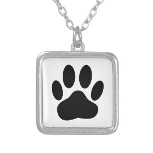 Dog Pawprint Silver Plated Necklace