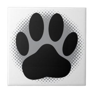 Dog Pawprint Square Custom Tile