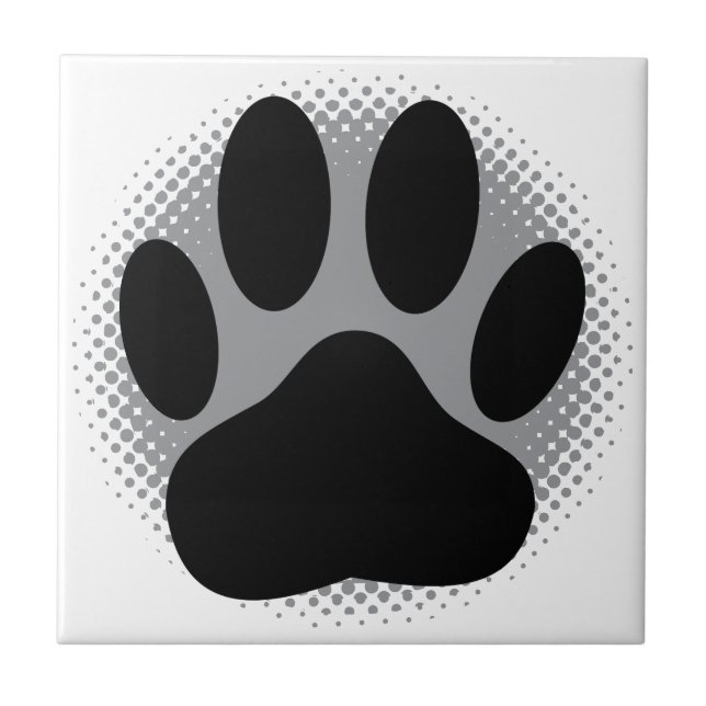 Dog Pawprint Square Custom Tile (Front)