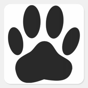Dog Pawprint Square Sticker