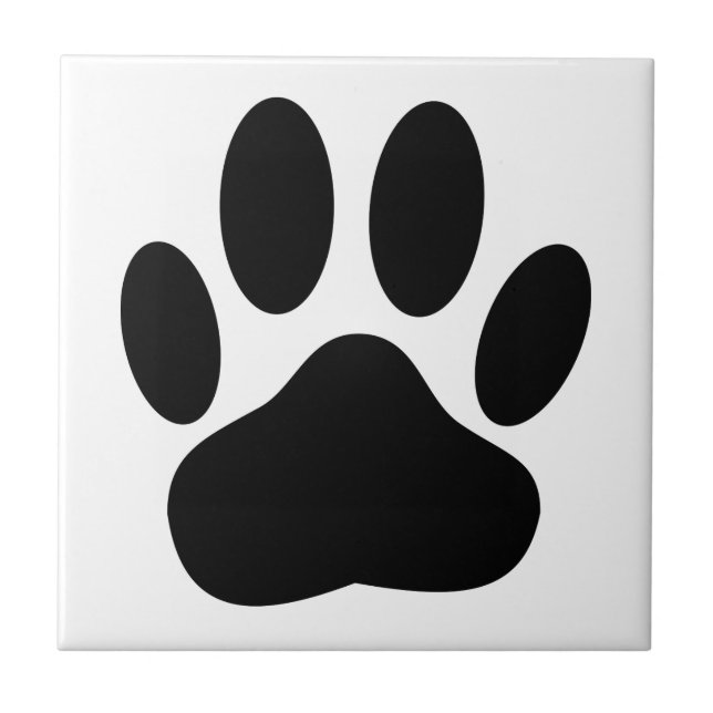 Dog Pawprint White Background Pet Tile (Front)