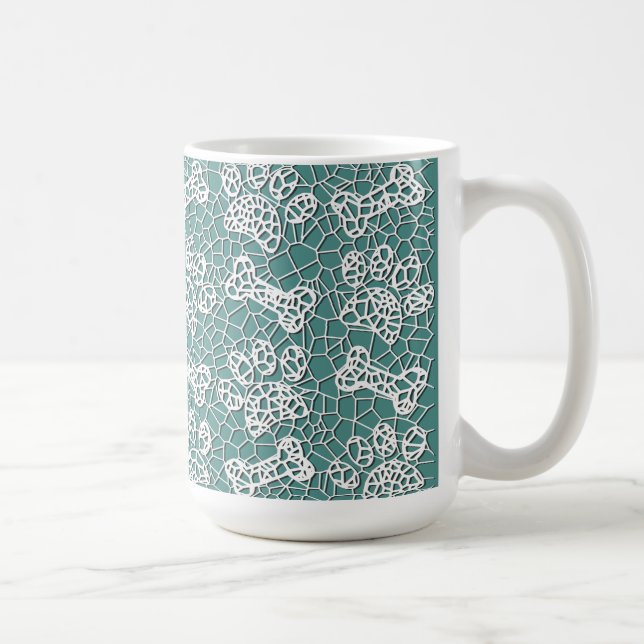 Dog Paws and Bones Faux Lace Art Print Coffee Mug (Right)