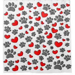Dog Paws And Heart Drawings