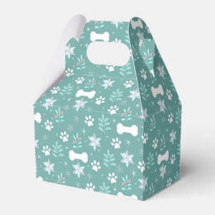 Dog Paws and Holiday Bones Pattern Favor Box