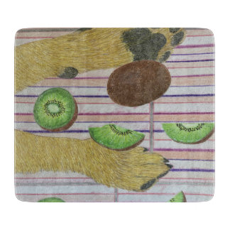 Dog paws and kiwi cutting board