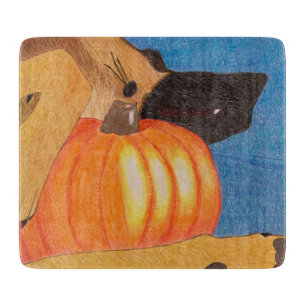 Dog paws and pumpkin cutting board