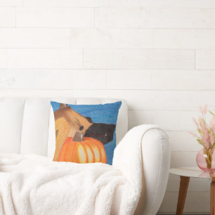 Dog paws and pumpkin pillow