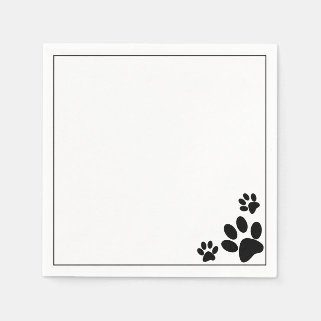 Dog Paws B&W Napkin (Front)