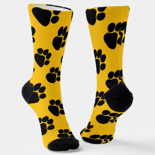 Dog Paws Birthday Gift Yellow Socks