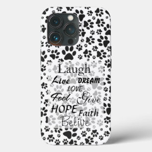 Dog Paws Black and White Polka Dot  Case-Mate iPho iPhone 13 Pro Case