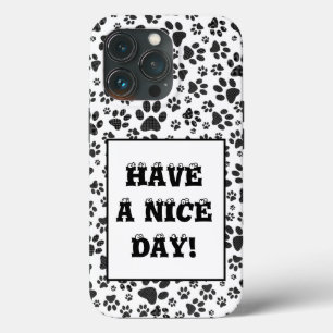 Dog Paws Black and White Polka Dot Case-Mate iPho iPhone 13 Pro Case