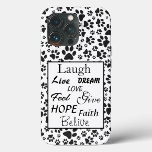 Dog Paws Black and White Polka Dot Case-Mate iPho iPhone 13 Pro Case