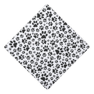 Dog Paws Black and White Polka Dot  Graduation Cap Topper