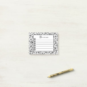 Dog Paws Black and White Polka Dot Notes