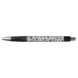 Dog Paws Black and White Polka Dot Pen