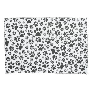 Dog Paws Black and White Polka Dot  Pillowcase