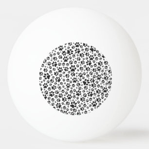 Dog Paws Black and White Polka Dot Ping Pong Ball
