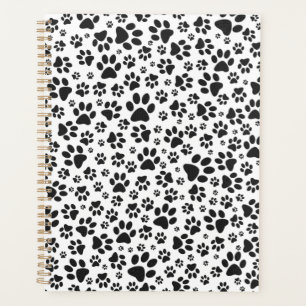 Dog Paws Black and White Polka Dot  Planner