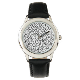 Dog Paws Black and White Polka Dot  Watch