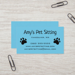 Dog Paws Bright Blue Business Cards