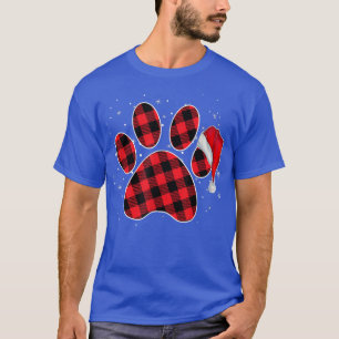 Dog Paws Christmas Pyjamas Red Plaid Xmas Family M T-Shirt