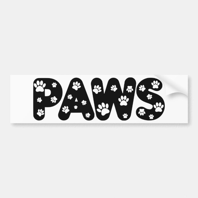 Dog Paws Custom Text Bumper Sticker (Front)