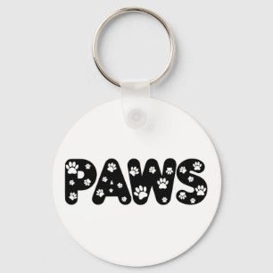 Dog Paws Custom Text Keychain