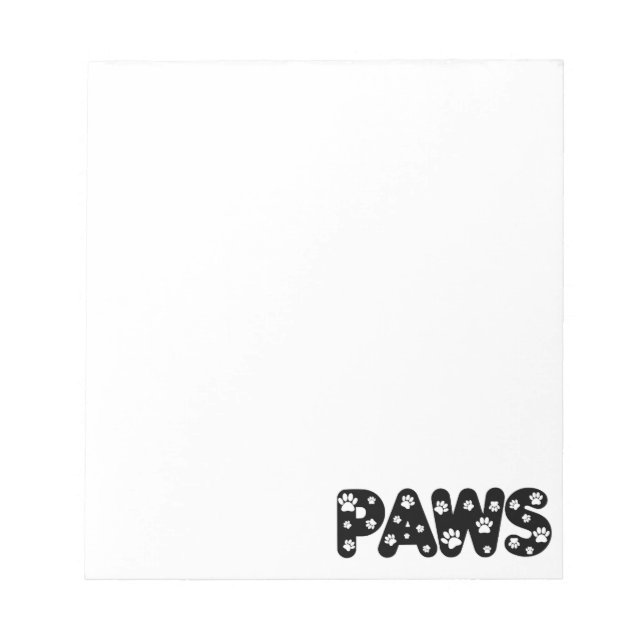 Dog Paws Custom Text Notepad (Front)