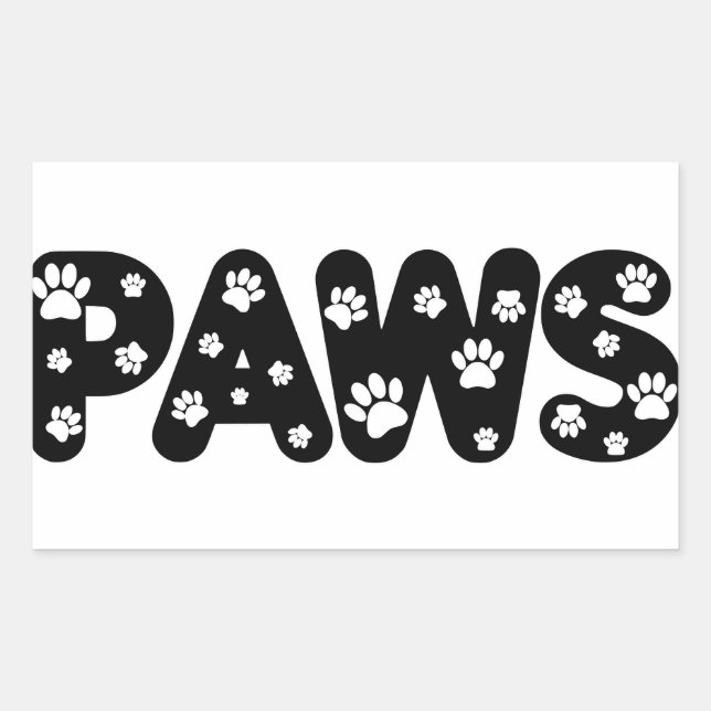 Dog Paws Custom Text Sticker (Front)
