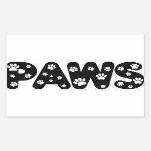 Dog Paws Custom Text Sticker
