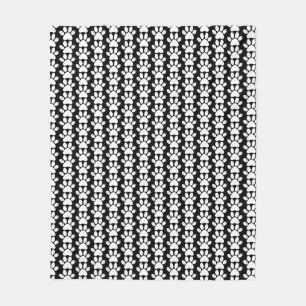 Dog Paws distressed black and white animal lover Fleece Blanket