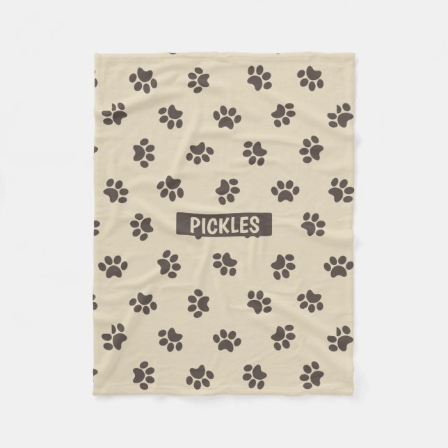 Dog Paws Fleece Doggie Blanket, Small (Front)