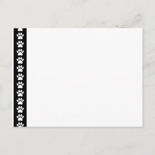Dog Paws On Black Stripe Postcard