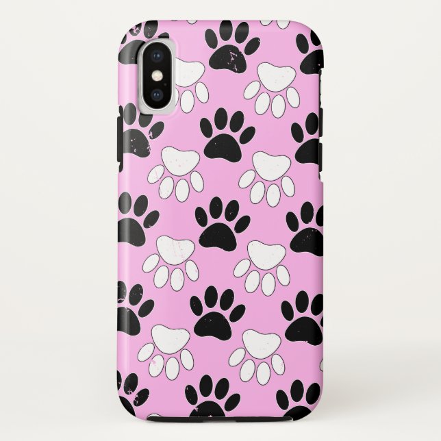 Dog Paws On Pink Background Case-Mate iPhone Case (Back)