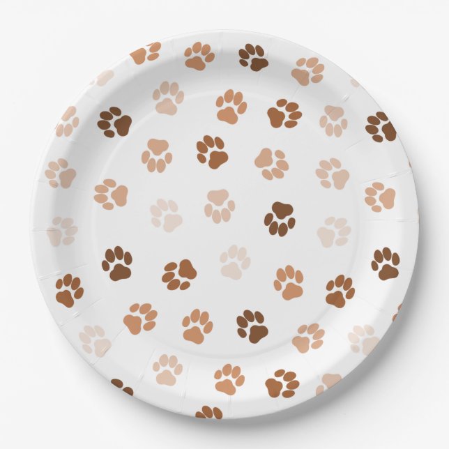 Dog paws paper plate (Front)