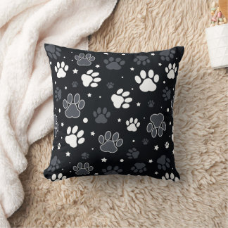 Dog Paws Pattern – Funny Gift for Pet Lovers Throw Pillow