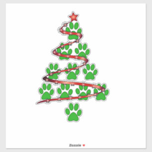 Dog Paws Print Christmas Tree for Dog Lovers 