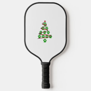 Dog Paws Print Christmas Tree for Dog Lovers  Pickleball Paddle