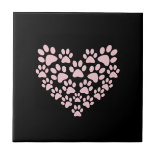 Dog Paws, Puppy Paws, Animal Paws, Heart, Pet Tile