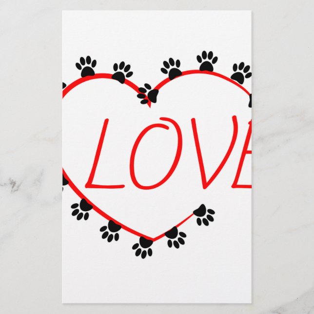 Dog Paws Red Heart Love (Front)