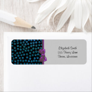 Dog Paws, Traces, Paw-prints, Glitter - Blue Black