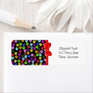 Dog Paws, Trails, Paw-prints - Red Blue Green