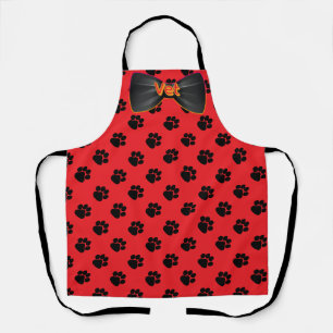 Dog Paws Veterinarian Pet Red Apron