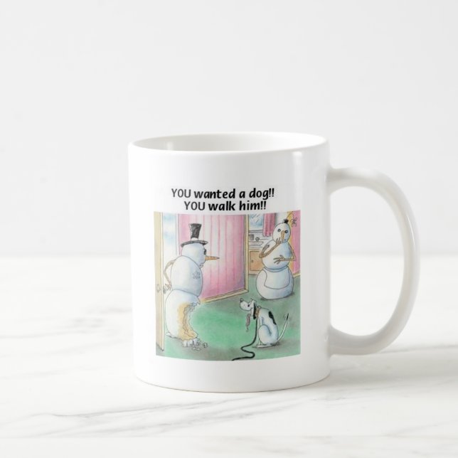 Dog Pees on Snowman Coffee Mug (Right)