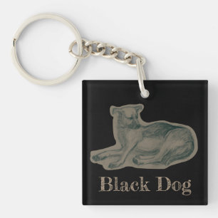 Dog. Pencil drawing. Keychain