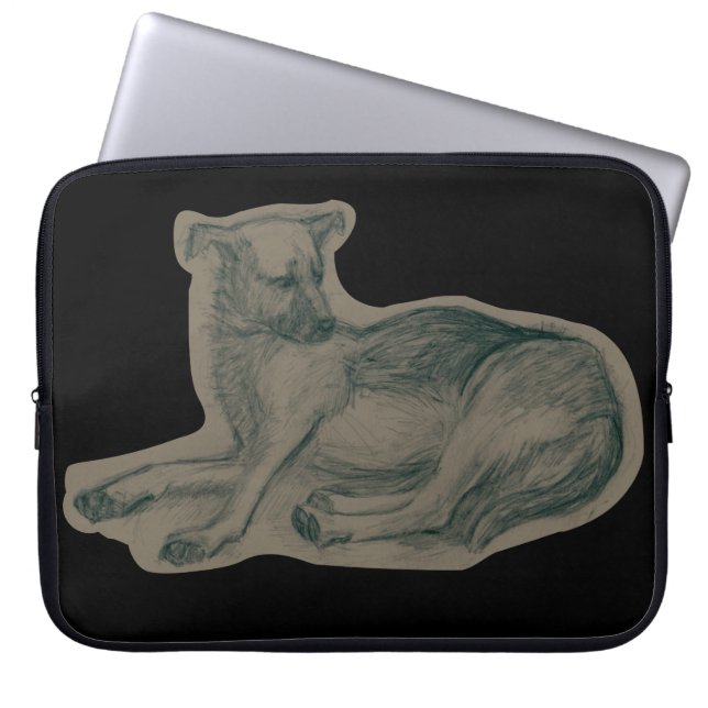 Dog. Pencil drawing. Laptop Sleeve (Front)