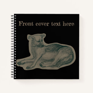Dog. Pencil drawing. Notebook