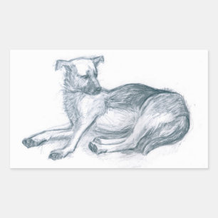 Dog. Pencil drawing. Sticker